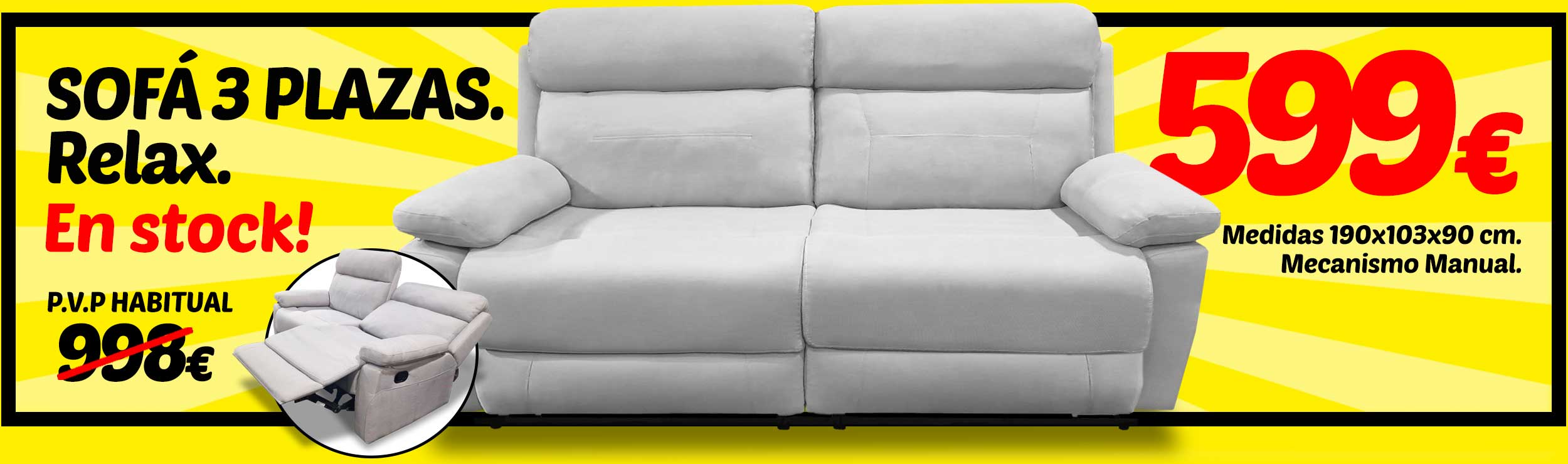 LIQUISOFÁS® LIQUICOLCHÓN®. Sofás Relax baratos online liquidación.